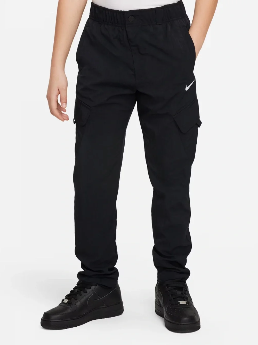 Nike Black Kids Cargo Jogger Pants with Swoosh